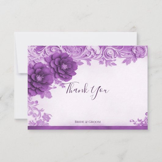 Violette Blumen Blüh Danke Karte (Vorderseite)