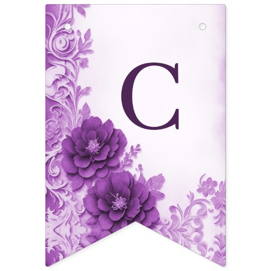 Violette Blumen Blühend Jagdflagge Wimpelkette (Erste Fahne)