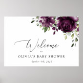 Violette Blumen, Blume Pflaume, Babydusche Empfang Poster (Vorne)