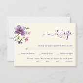 Violette Blumen Blumenfrühling Hochzeit RSVP Karte (Vorderseite)