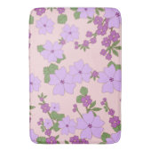 Violette Blumen, Blumenmuster, Muster von Blume Badematte (Vorderseite Vertikal)