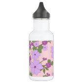 Violette Blumen, Blumenmuster, Muster von Blume Edelstahlflasche (Links)
