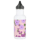 Violette Blumen, Blumenmuster, Muster von Blume Edelstahlflasche (Rechts)