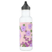 Violette Blumen, Blumenmuster, Muster von Blume Edelstahlflasche (Rechts)
