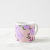 Violette Blumen, Blumenmuster, Muster von Blume Espressotasse (Vorderseite Rechts)