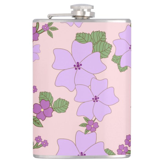 Violette Blumen, Blumenmuster, Muster von Blume Flachmann (Vorderseite)