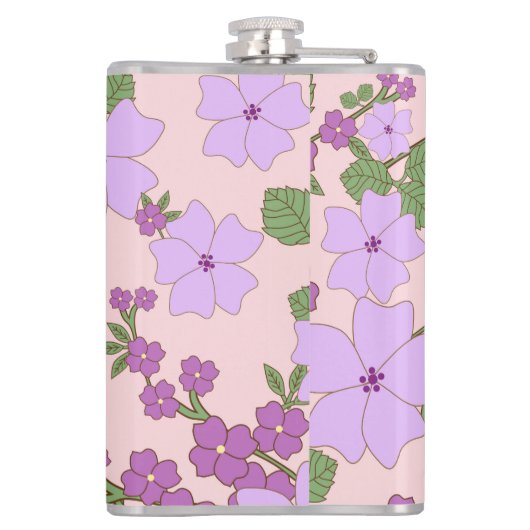 Violette Blumen, Blumenmuster, Muster von Blume Flachmann (Rückseite)