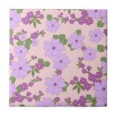 Violette Blumen, Blumenmuster, Muster von Blume Fliese (Vorderseite)