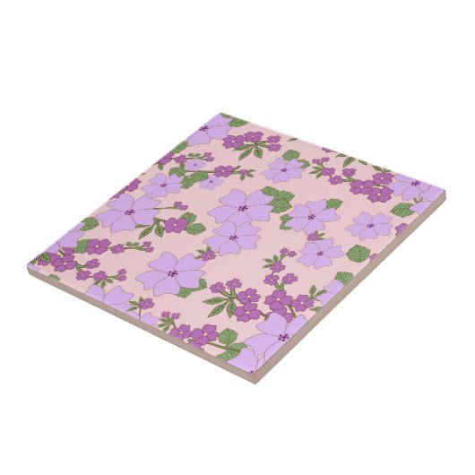 Violette Blumen, Blumenmuster, Muster von Blume Fliese (Seite)