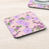 Violette Blumen, Blumenmuster, Muster von Blume Getränkeuntersetzer (Linke Seite)