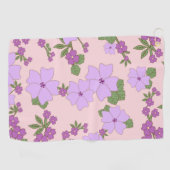 Violette Blumen, Blumenmuster, Muster von Blume Golfhandtuch (Horizontal)