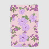 Violette Blumen, Blumenmuster, Muster von Blume Golfhandtuch (Vorderseite)