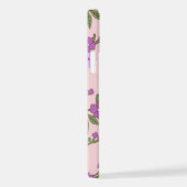 Violette Blumen, Blumenmuster, Muster von Blume iPhone Hülle (Rechte Seite)