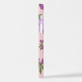 Violette Blumen, Blumenmuster, Muster von Blume iPhone Hülle (Linke Seite)