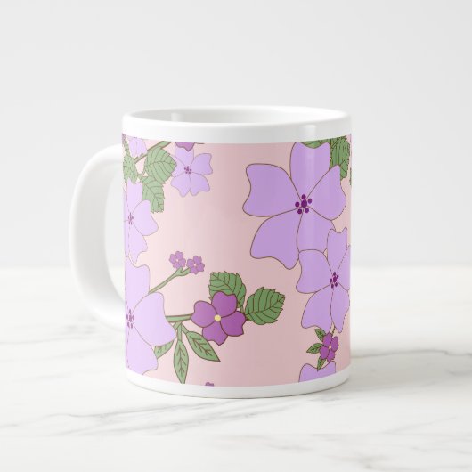 Violette Blumen, Blumenmuster, Muster von Blume Jumbo-Tasse (Vorderseite Links)