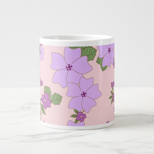 Violette Blumen, Blumenmuster, Muster von Blume Jumbo-Tasse (Vorderseite)