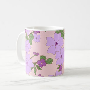 Violette Blumen, Blumenmuster, Muster von Blume Kaffeetasse