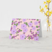 Violette Blumen, Blumenmuster, Muster von Blume Karte (Gelbe Blume)