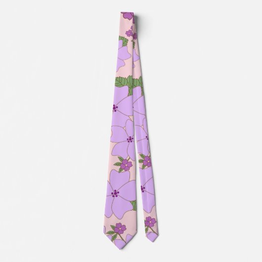 Violette Blumen, Blumenmuster, Muster von Blume Krawatte (Vorderseite)