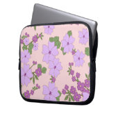 Violette Blumen, Blumenmuster, Muster von Blume Laptopschutzhülle (Vorderseite Links)