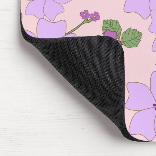 Violette Blumen, Blumenmuster, Muster von Blume Mousepad (Ecke)