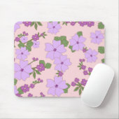 Violette Blumen, Blumenmuster, Muster von Blume Mousepad (Mit Mouse)