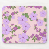 Violette Blumen, Blumenmuster, Muster von Blume Mousepad (Vorne)