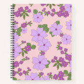 Violette Blumen, Blumenmuster, Muster von Blume Notizblock (Vorderseite)