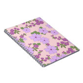 Violette Blumen, Blumenmuster, Muster von Blume Notizblock (Rechte Seite)