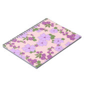 Violette Blumen, Blumenmuster, Muster von Blume Notizblock (Linke Seite)