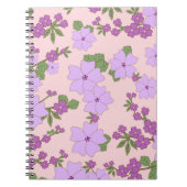 Violette Blumen, Blumenmuster, Muster von Blume Notizblock (Vorderseite)