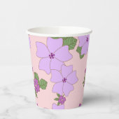 Violette Blumen, Blumenmuster, Muster von Blume Pappbecher (Links)