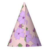 Violette Blumen, Blumenmuster, Muster von Blume Partyhütchen (Rückseite)