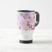 Violette Blumen, Blumenmuster, Muster von Blume Reisebecher (VorderseiteRechts)