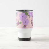 Violette Blumen, Blumenmuster, Muster von Blume Reisebecher (Mittel)