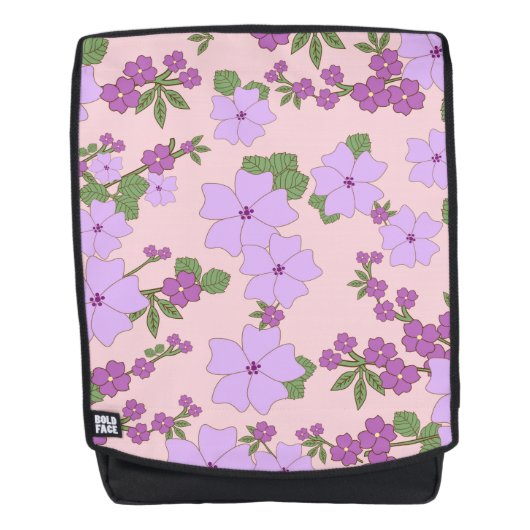 Violette Blumen, Blumenmuster, Muster von Blume Rucksack (Vorderseite)