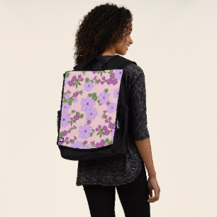 Violette Blumen, Blumenmuster, Muster von Blume Rucksack