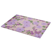 Violette Blumen, Blumenmuster, Muster von Blume Schneidebrett (Ecke)