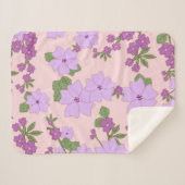 Violette Blumen, Blumenmuster, Muster von Blume Sherpadecke (Vorderseite (Horizontal))