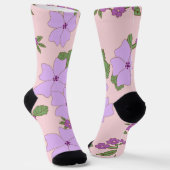Violette Blumen, Blumenmuster, Muster von Blume Socken (Gewinkelt)
