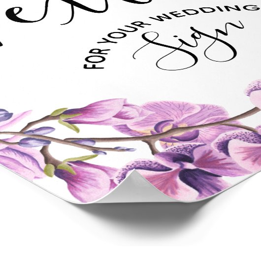 violette Blumen Blumenstempel Party Poster (Ecke)