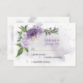 violette Blumen botanisch RSVP Karte (Vorne/Hinten)