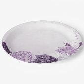 violette Blumen botanische Hochzeit Pappteller (Schrägansicht)