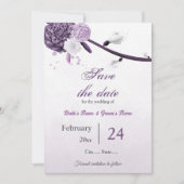 violette Blumen botanische Hochzeit Save The Date (Vorderseite)