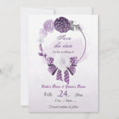 violette Blumen botanische Hochzeit Save The Date (Vorderseite)