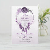 violette Blumen botanische Hochzeit Save The Date (Stehend Vorderseite)