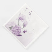 violette Blumen botanische Hochzeit Serviette (Ecke)