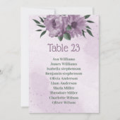 violette Blumen botanische Sitzkarte Einladung (Vorderseite)