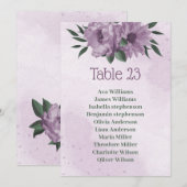 violette Blumen botanische Sitzkarte Einladung (Vorne/Hinten)