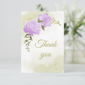 violette Blumen, botanische Vegetation Dankeskarte (Stehend Vorderseite)